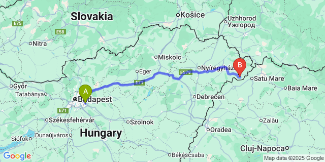 Map: Budapest Airport (BUD), Ferihegy, Liszt Ferenc to Ura