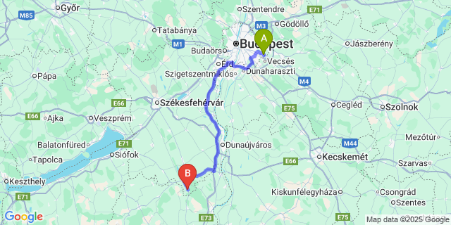 Map: Budapest Airport (BUD), Ferihegy, Liszt Ferenc to Vajta