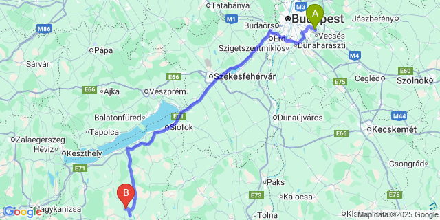 Map: Budapest Airport (BUD), Ferihegy, Liszt Ferenc to Várda