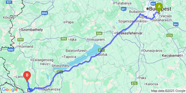 Map: Budapest Airport (BUD), Ferihegy, Liszt Ferenc to Várfölde