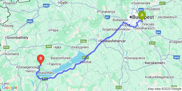 Map: Budapest Airport (BUD), Ferihegy, Liszt Ferenc to Várvölgy