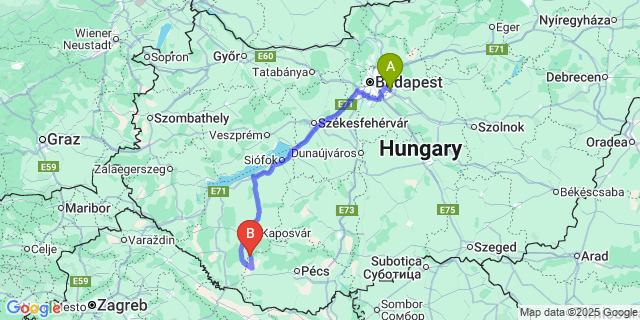 Map: Budapest Airport (BUD), Ferihegy, Liszt Ferenc to Vásárosbéc