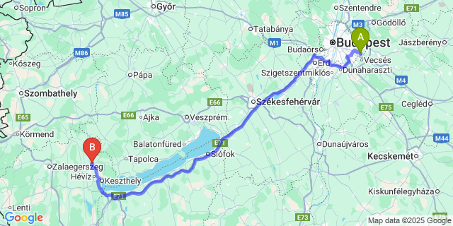 Map: Budapest Airport (BUD), Ferihegy, Liszt Ferenc to Vindornyafok